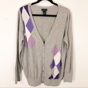 Lane Bryant Argyle Button Down Cardigan Size 18/20